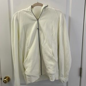 Cream lululemon zip up hoodie